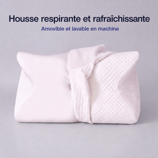 Housse respirante Lynelia pour oreiller ergonomique