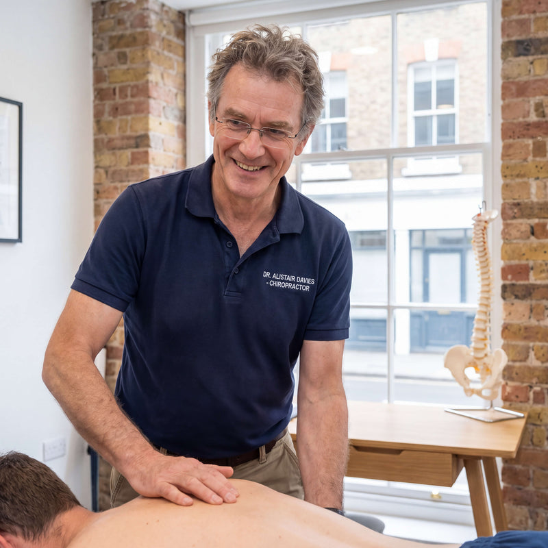 Professionnel présentant le coussin orthopédique
