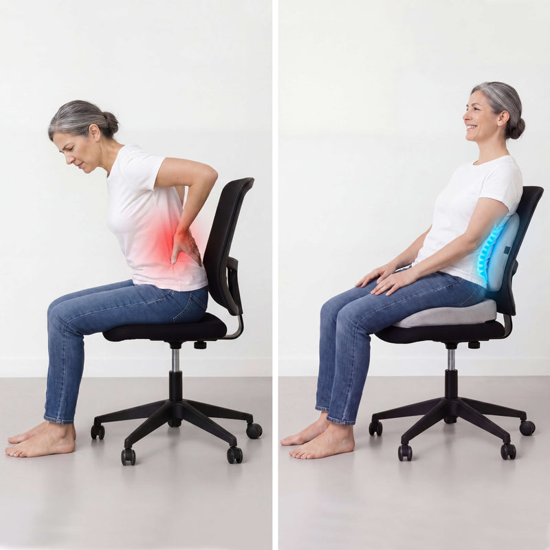 Coussin orthopédique Lynelia sur une chaise