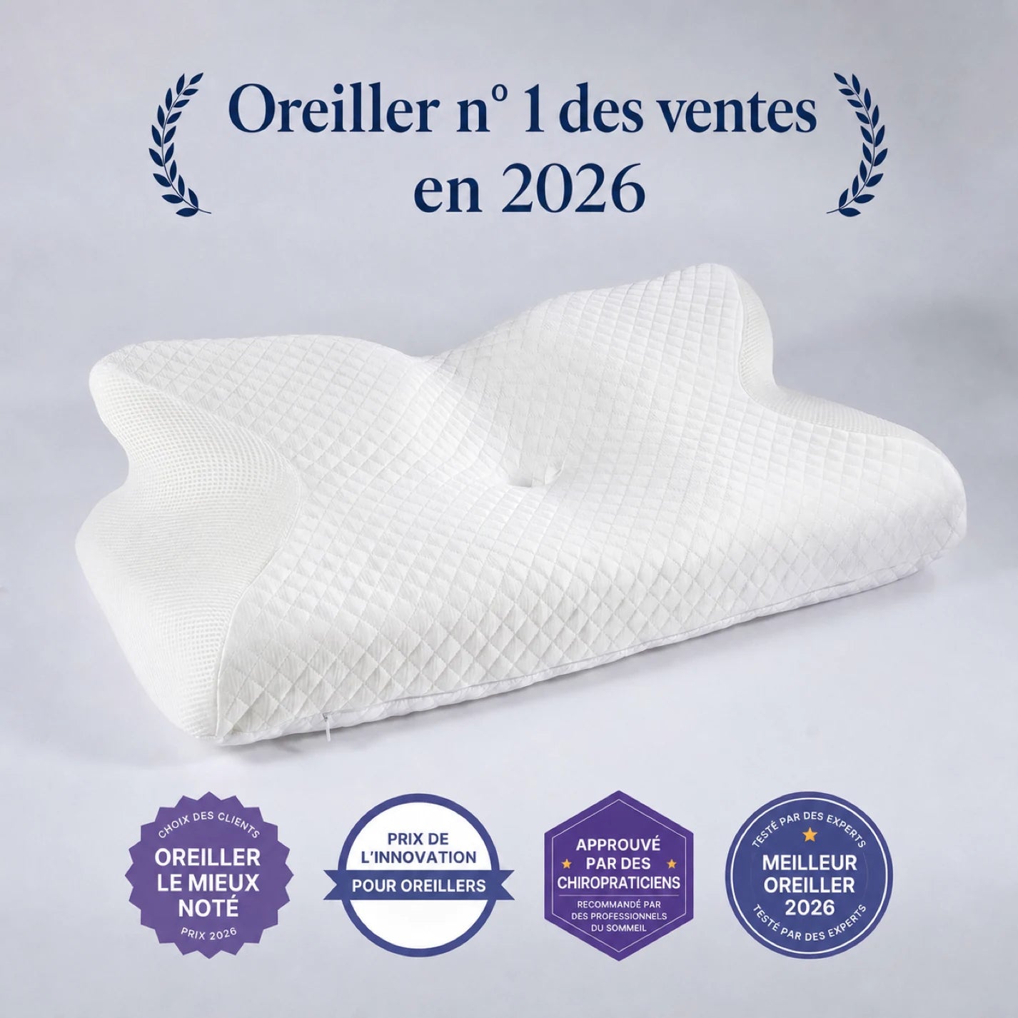 Oreiller cervical Lynelia, modèle ergonomique