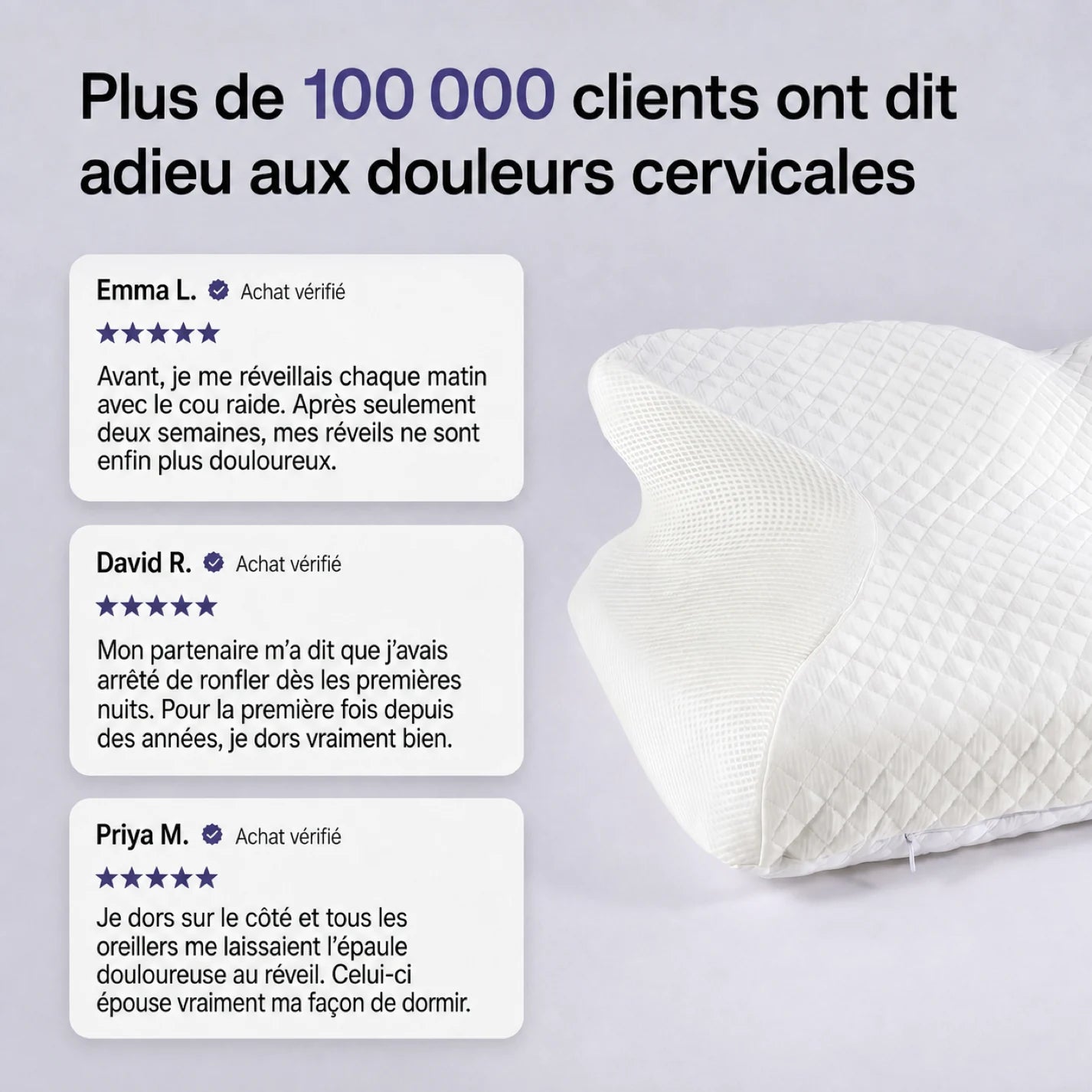 Avis clients sur l’oreiller cervical Lynelia