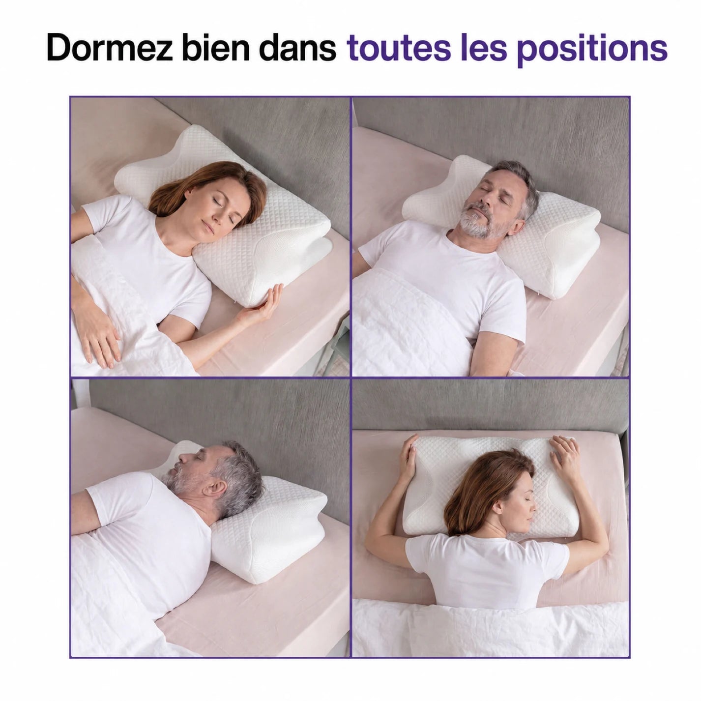 Positions de sommeil avec l’oreiller cervical Lynelia